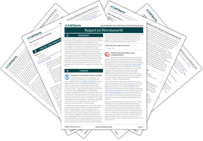 Report To Wordsworth Poem Summary And Analysis | LitCharts