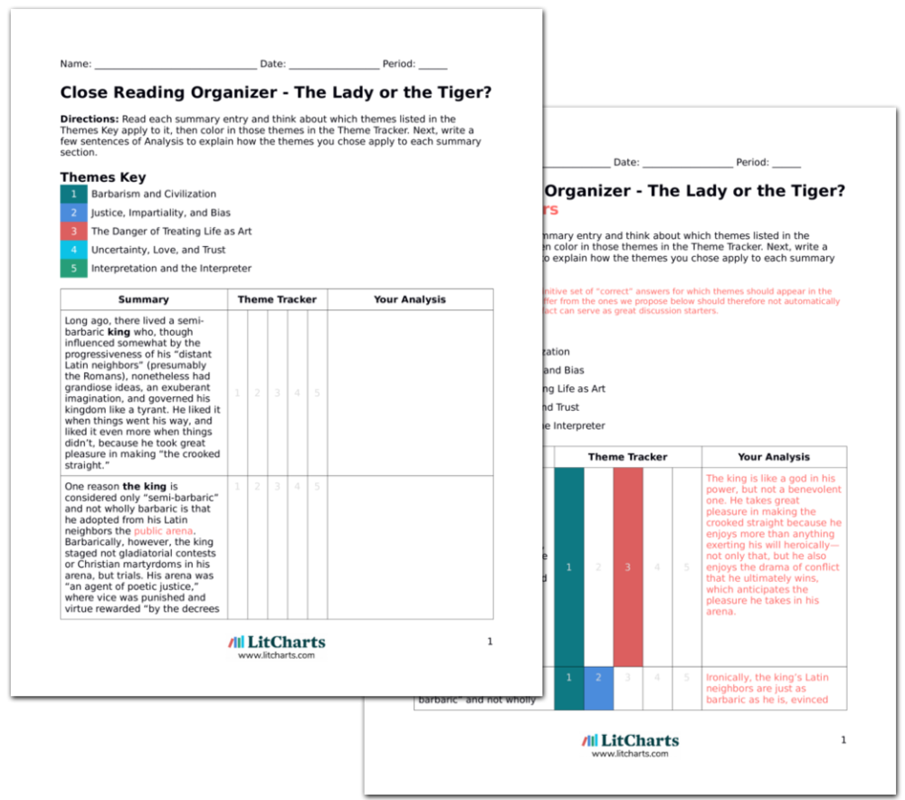 The Lady Or The Tiger How To Cite Litcharts